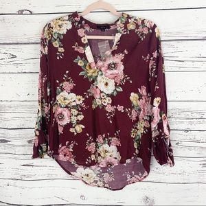 EAM Floral High Low Summer Blouse
